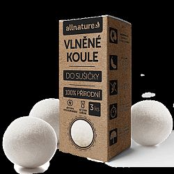 Allnature Vlněné koule do sušičky, 3 ks